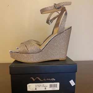 Nina Champagne Wedges